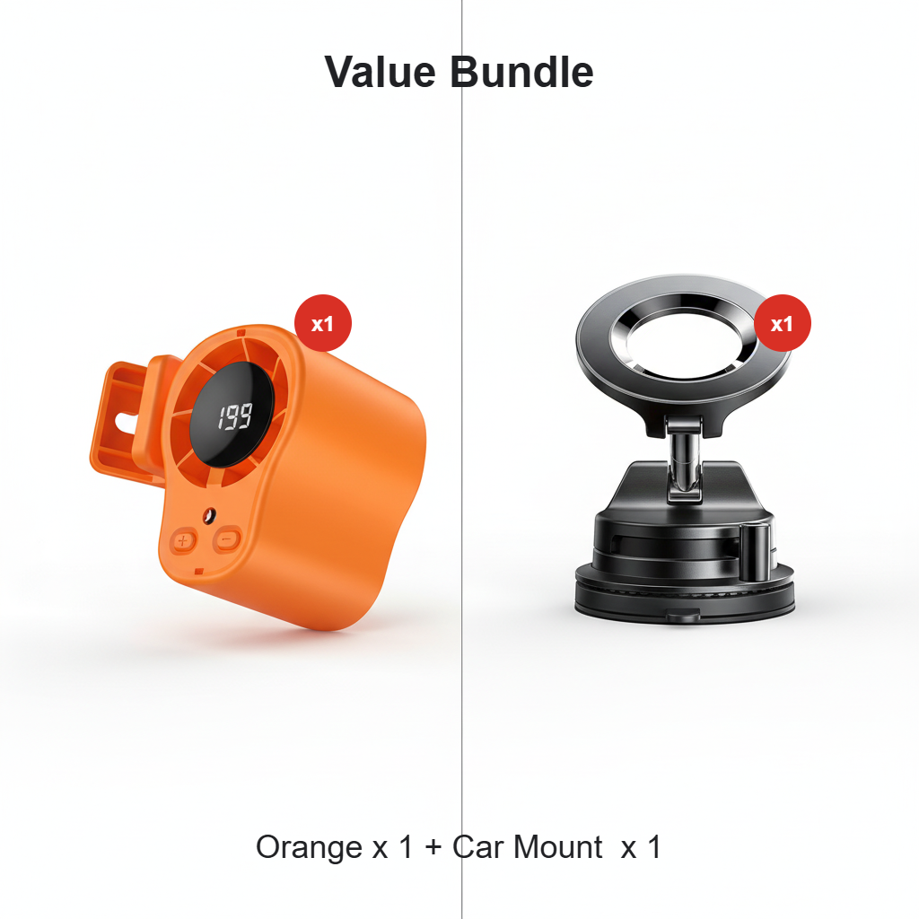 🌀Summer Hot Sale - ONLY £10.99!!💨50K+ SOLD!🚙Hands-Free Personal Cooling Fan with LED Display❄️🌬️