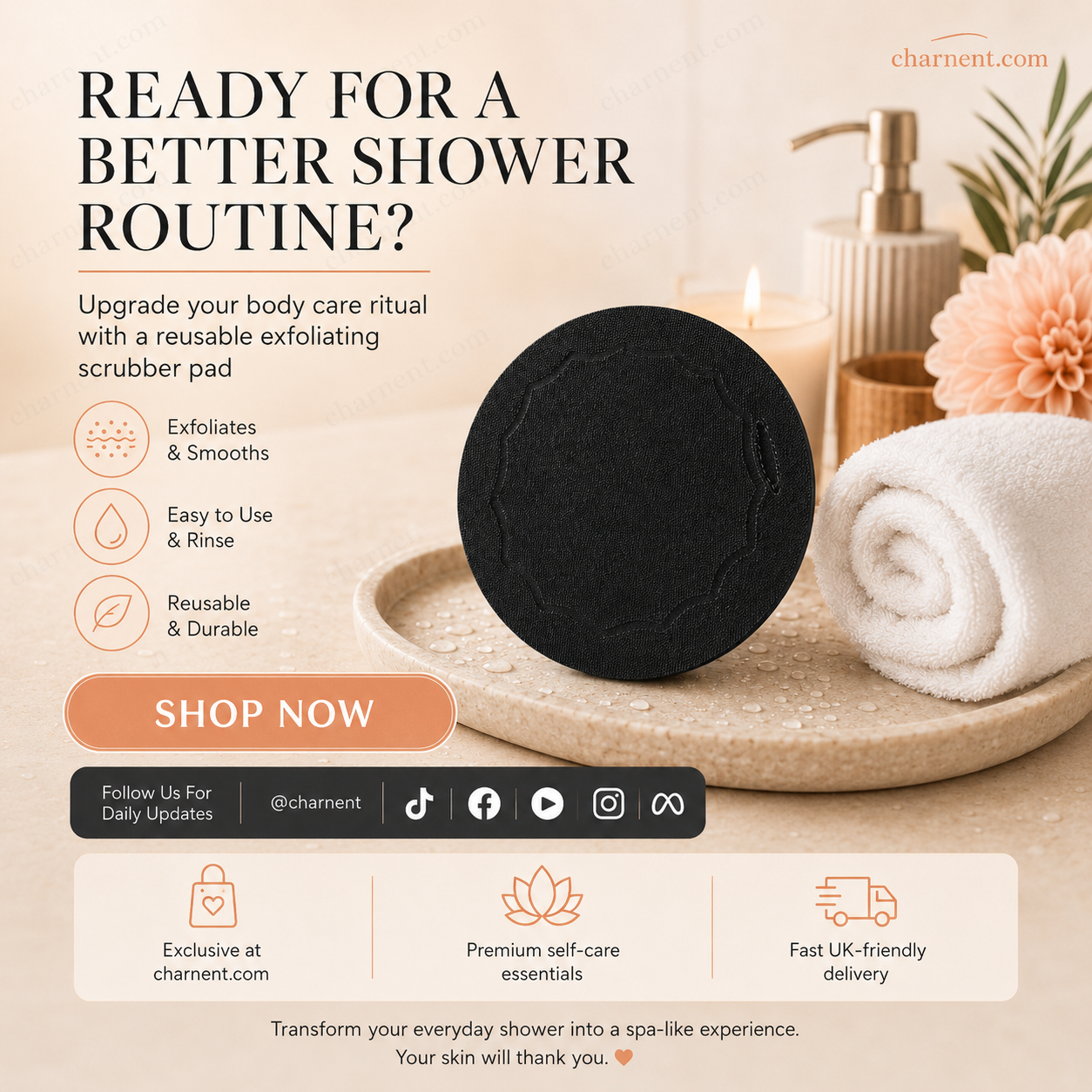 ✨✨Last Day Buy 1 Get 1 Free - £6.99!💦 🚿 Exfoliating Scrub Bath Pads – Gently exfoliate, unclog pores, reveal brighter skin. A little scrub goes a long way! ✨🛀
