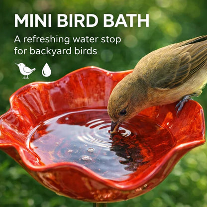 💝2026 Mother's Day Gifts 49% Off🎁🐦 Handmade Metal Flower Garden Stake – Bird Bath & Outdoor Decor for Nature Lovers 🌸