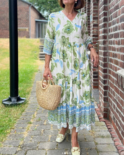🍃🌿Nouvelles robes imprimées pour femmes pour 2025