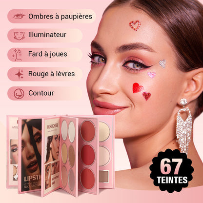 💖Livre de maquillage magique💫Palette de maquillage multifonction de 67 couleurs