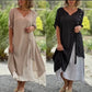 Robe asymétrique à manches courtes à manches courtes
