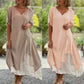 Robe asymétrique à manches courtes à manches courtes