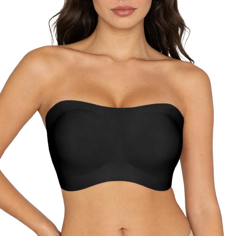 ⛱️Special Price ￡11.99!💞Women's Strapless Bras Push Up Bandeau Bra Non Slip Seamless Wireless Supportive Padded Bra