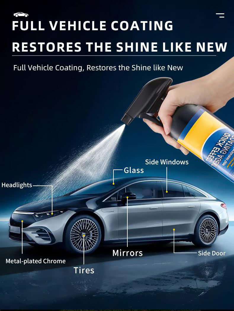 🚗 50% OFF! ✨Quick Acting Car Coating Agent Spray, Instant Mirror Shine Long Lasting Paint Protection Spray, Free Cleaning Towel Included