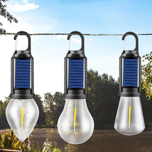 🔥Dernier jour 9,99 €🔥 Lanterne de camping solaire rechargeable avec crochet lampe tungstène adaptée à l'extérieur et à la maison
