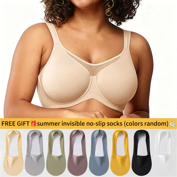 🏆 Special Price £13.99 ! 💐Women's Elegant Sheer Full Coverage Plus Size Bra