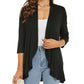 Cardigan femme ouvert devant manches 3/4Cardigan léger drapé à volants Cardigan