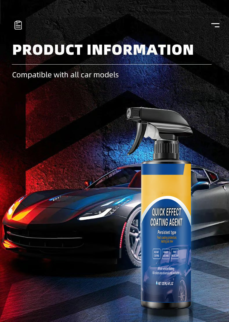 🚗 50% OFF! ✨Quick Acting Car Coating Agent Spray, Instant Mirror Shine Long Lasting Paint Protection Spray, Free Cleaning Towel Included