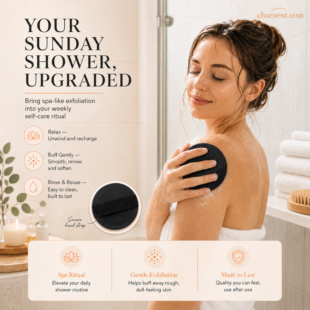 ✨✨Last Day Buy 1 Get 1 Free - £6.99!💦 🚿 Exfoliating Scrub Bath Pads – Gently exfoliate, unclog pores, reveal brighter skin. A little scrub goes a long way! ✨🛀
