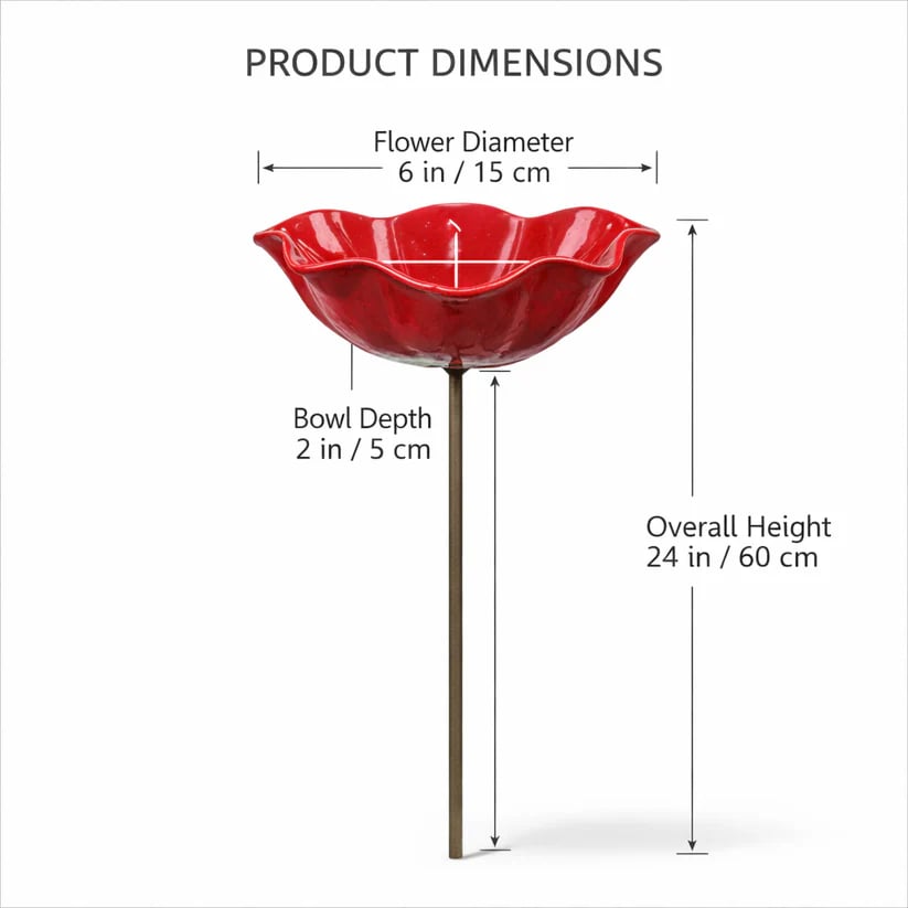 💝2026 Mother's Day Gifts 49% Off🎁🐦 Handmade Metal Flower Garden Stake – Bird Bath & Outdoor Decor for Nature Lovers 🌸
