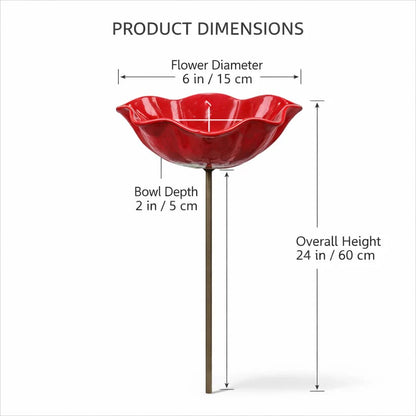 💝2026 Mother's Day Gifts 49% Off🎁🐦 Handmade Metal Flower Garden Stake – Bird Bath & Outdoor Decor for Nature Lovers 🌸