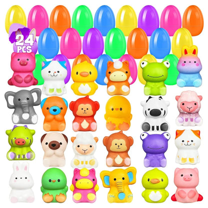 🔥VENTE CHAUDE 49% DE RÉDUCTION🔥24 Œufs de Pâques remplis de jouets Squishy à retour lent