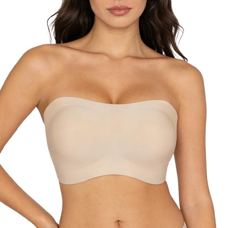 ⛱️Special Price ￡11.99!💞Women's Strapless Bras Push Up Bandeau Bra Non Slip Seamless Wireless Supportive Padded Bra