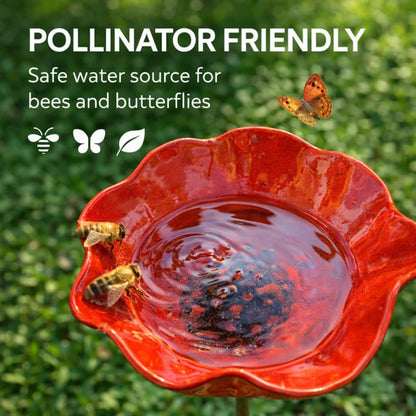 💝2026 Mother's Day Gifts 49% Off🎁🐦 Handmade Metal Flower Garden Stake – Bird Bath & Outdoor Decor for Nature Lovers 🌸