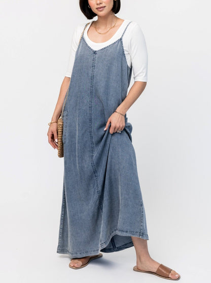 🔥 SOLDES 49% 🔥 Robe pull maxi en jean pour femme