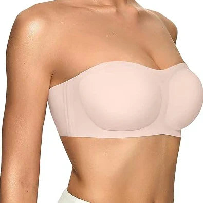 ⛱️Special Price ￡11.99!💞Women's Strapless Bras Push Up Bandeau Bra Non Slip Seamless Wireless Supportive Padded Bra