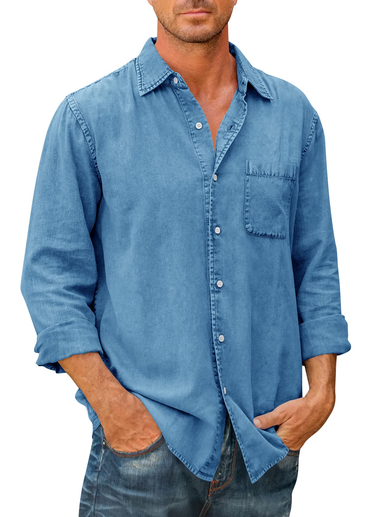 Nouveau produit d'automne -49 % de réduction🔥 --- Chemise en jean pour homme 【manches longues】-4