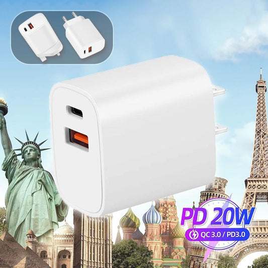 20W Chargeur Rapide à Deux Ports