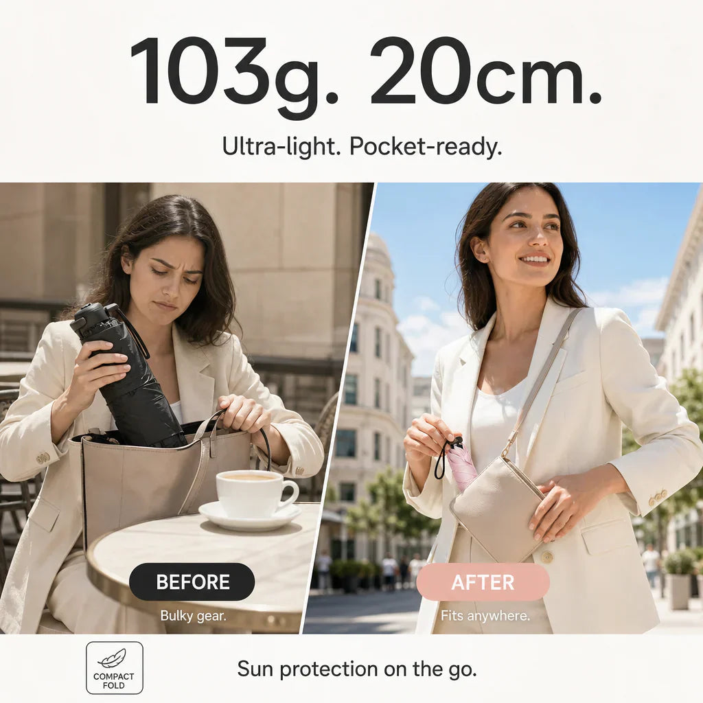 💖SALE ONLY ￡13.99!!💖✨ Say Goodbye to Bulky Umbrellas – Ultra-Light Sun & Rain Protection for On-the-Go! ✨