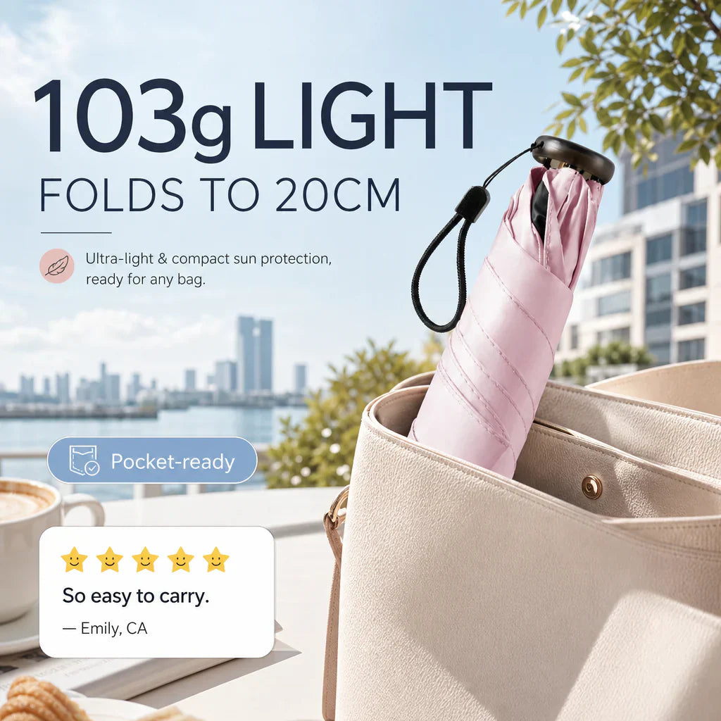 💖SALE ONLY ￡13.99!!💖✨ Say Goodbye to Bulky Umbrellas – Ultra-Light Sun & Rain Protection for On-the-Go! ✨