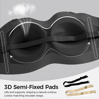 ⛱️Special Price ￡11.99!💞Women's Strapless Bras Push Up Bandeau Bra Non Slip Seamless Wireless Supportive Padded Bra