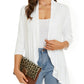 Cardigan femme ouvert devant manches 3/4Cardigan léger drapé à volants Cardigan