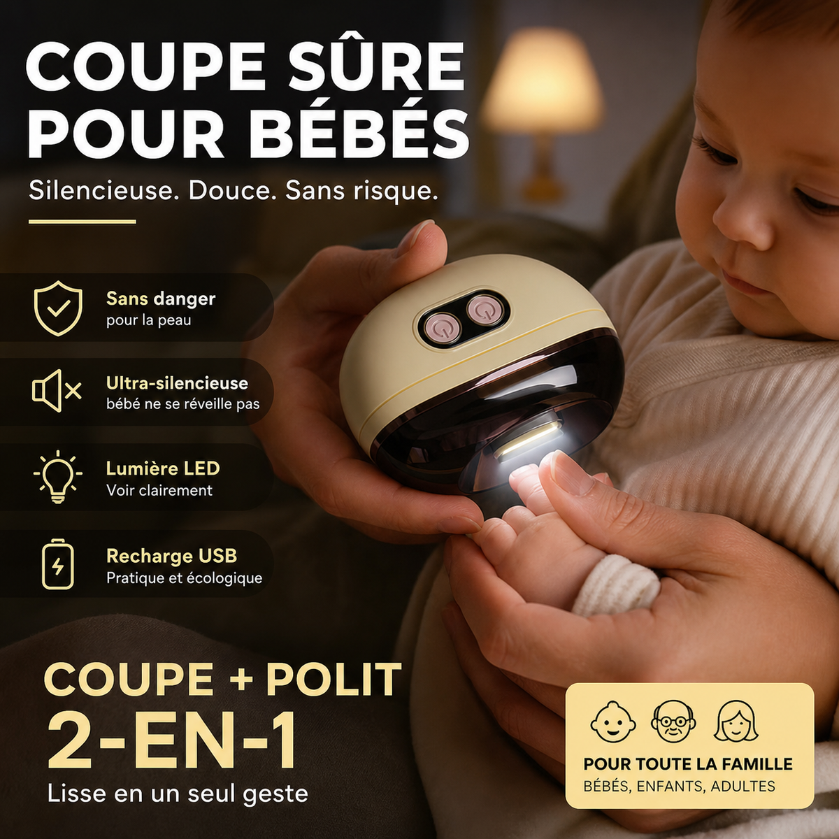 📢📢50% DE RÉDUCTION !! ⏰Coupe-ongles et polisseur électrique intelligent 2-en-1🌟