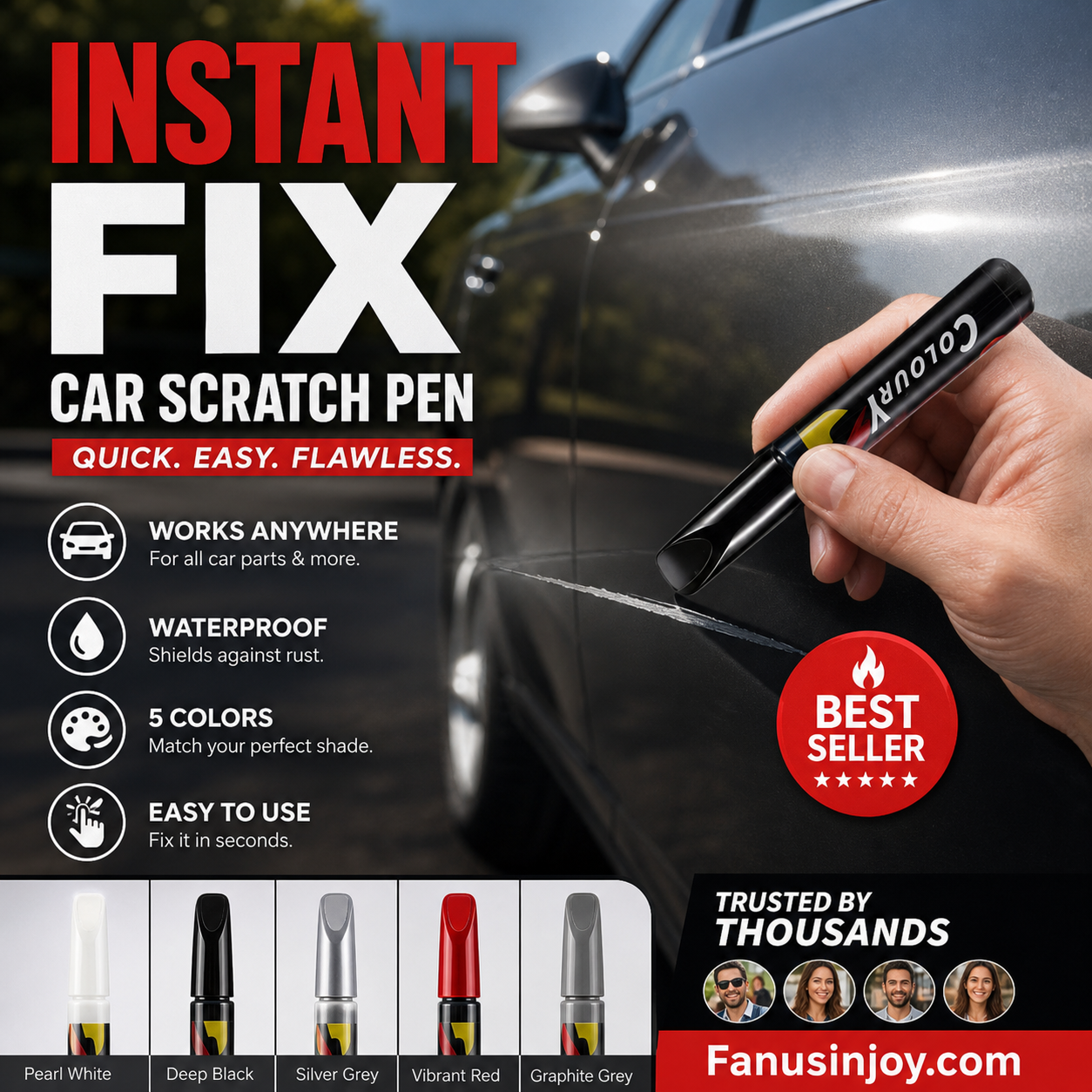 🔥Second item half price! 🚗Refresh your car to look brand new! Car Scratch Repair Touch Up Paint Pen