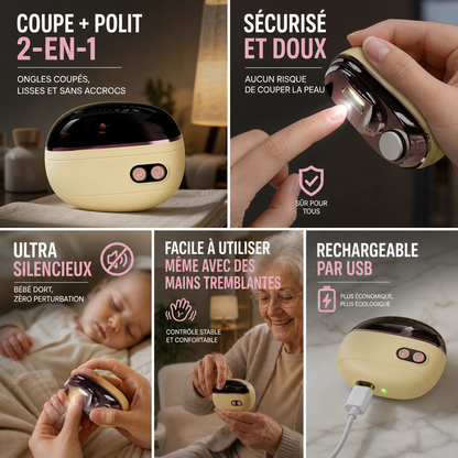 📢📢50% DE RÉDUCTION !! ⏰Coupe-ongles et polisseur électrique intelligent 2-en-1🌟