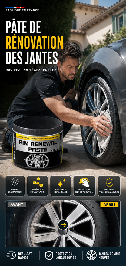🚗 50% DE RÉDUCTION – Pâte Restauratrice Tout-en-Un pour Jantes – Efface les Rayures, Redonne Brillance & Protège Durablement ✨