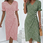 🌷offre limitée dans le temps🌷Robe imprimée florale à col en V pour femme