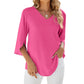 🔥2024NEW HOT SALE 🔥 T-shirt ample à col en V pour femmes【Achetez-en 2, livraison gratuite】
