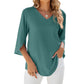 🔥2024NEW HOT SALE 🔥 T-shirt ample à col en V pour femmes【Achetez-en 2, livraison gratuite】