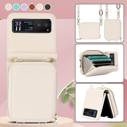 ✨Étui en cuir avec porte-cartes et zip pour Samsung Galaxy Z Flip3/4/5/6✨