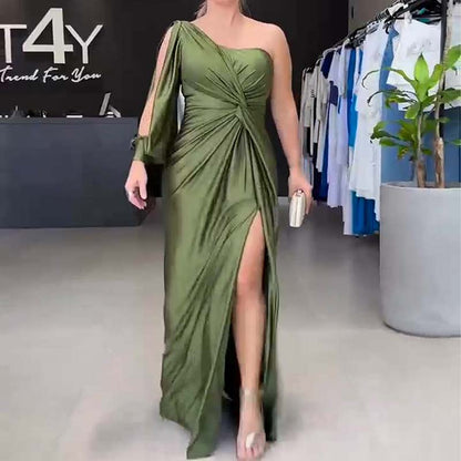 Robe élégante à une épaule pour femme