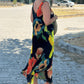Élégante robe florale sans manches