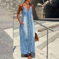 ✨Promotions saisonnières - Maxi robe femme col V à bretelles spaghetti