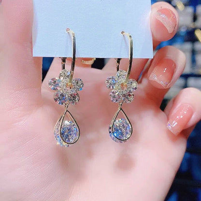Boucles d’oreilles élégantes en cristal floral-Achetez-en 1, obtenez-en 1 gratuitement
