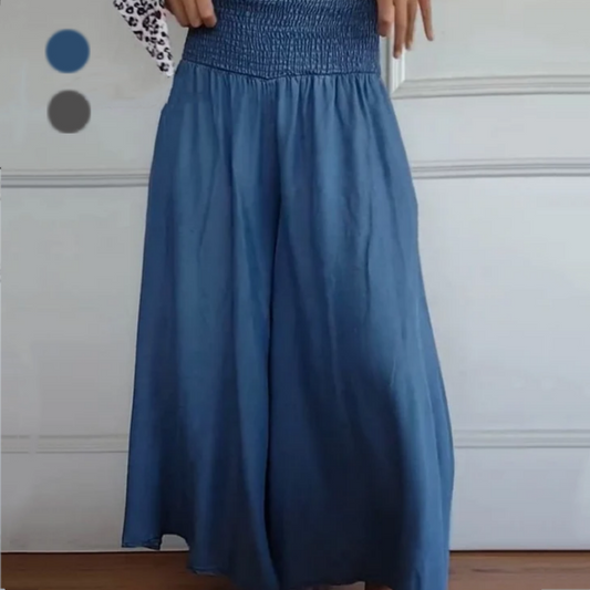 💥50 % de réduction pour une durée limitée💥Pantalon taille haute à jambes larges tendance pour femme avec poches