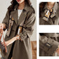 🔥 45% OFF !!🔥Trench-coat mi-long amincissant à revers pour femmes💝ACHETEZ 2 ， LIVRAISON GRATUITE