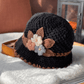 🔥HOT SALE 49% de réduction - Bonnet tricoté chaud et élégant à motif floral pour femme