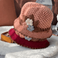 🔥HOT SALE 49% de réduction - Bonnet tricoté chaud et élégant à motif floral pour femme