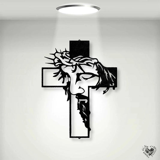 ✝️Panneau en métal avec croix de Jésus, décoration murale du Christ✝️