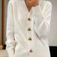 Cardigan boutonné en laine unie pour femme, décontracté, hiver