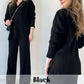 🔥LIVRAISON GRATUITE🔥Costume en tricot extensible confortable à col en V pour femme (haut + pantalon)