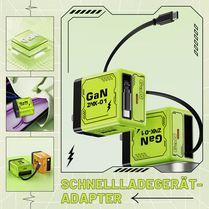 Adaptateur de charge rapide avec câble rétractable et connecteur Type-C