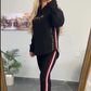🔥2025 Nouvel Arrivage -🎉Top et pantalon à capuche décontracté à rayures et à manches longues pour femmes【Livraison gratuite】