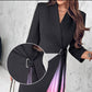 🔥Robe blazer nouée à la taille et plissée, col à revers, Ombre