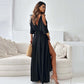 💖Limited Sale 49% OFF💖Robe élégante et sexy à col en V et fente latérale pour femmes